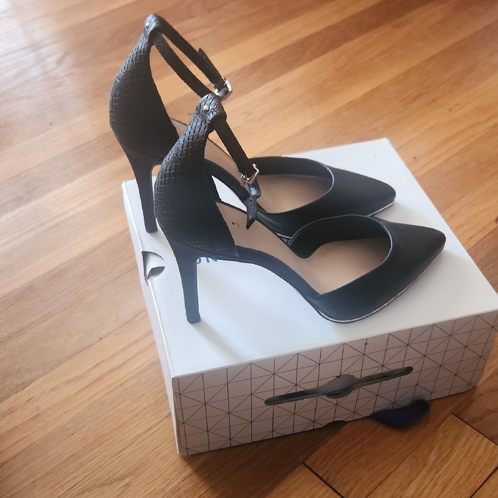 Call It Spring Black Ankle Strap Heels